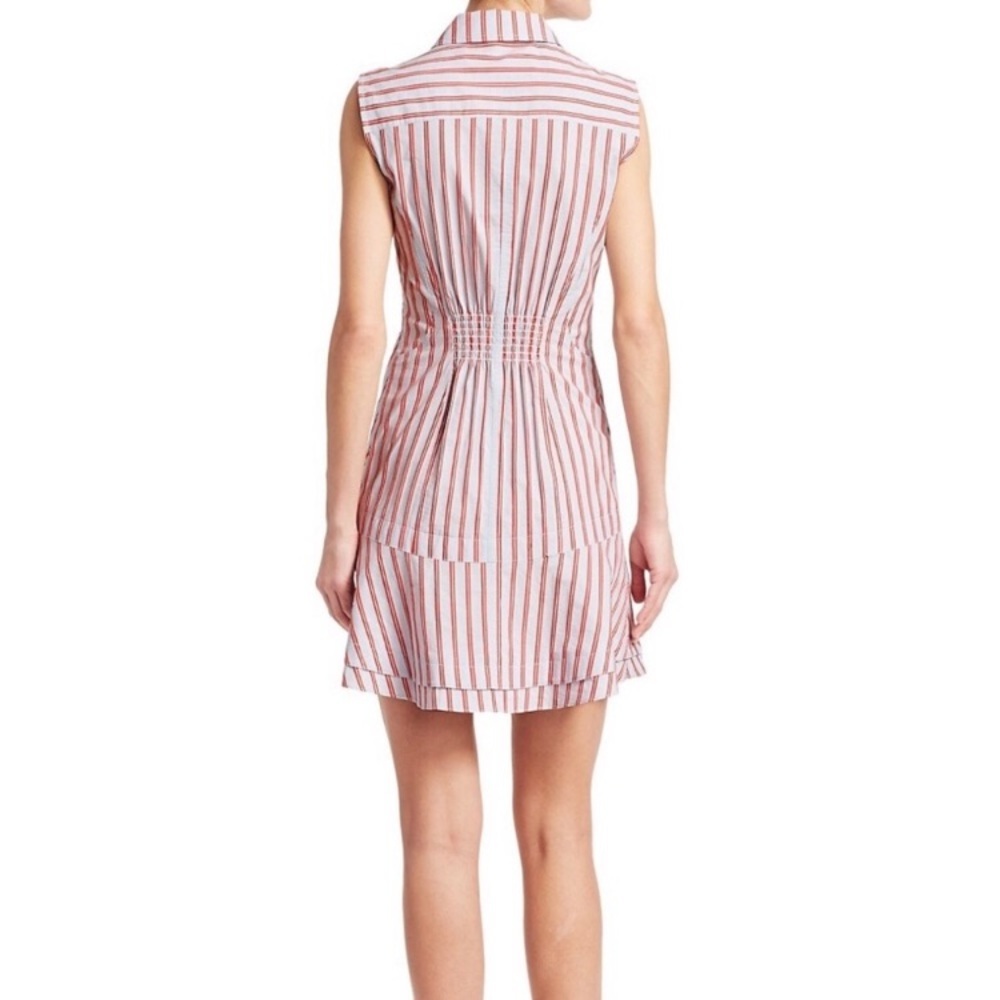 Derek Lam 10 Crosby Shirt Dress Sz 4‎ Striped Satina Preppy Academia - Picture 11 of 12